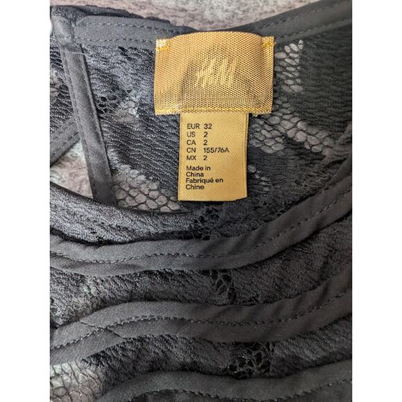 H & M GOLD LABEL-Bare back Bodycon Mini Lace Dress Nude lining size 2 GlamLook - Picture 6 of 10